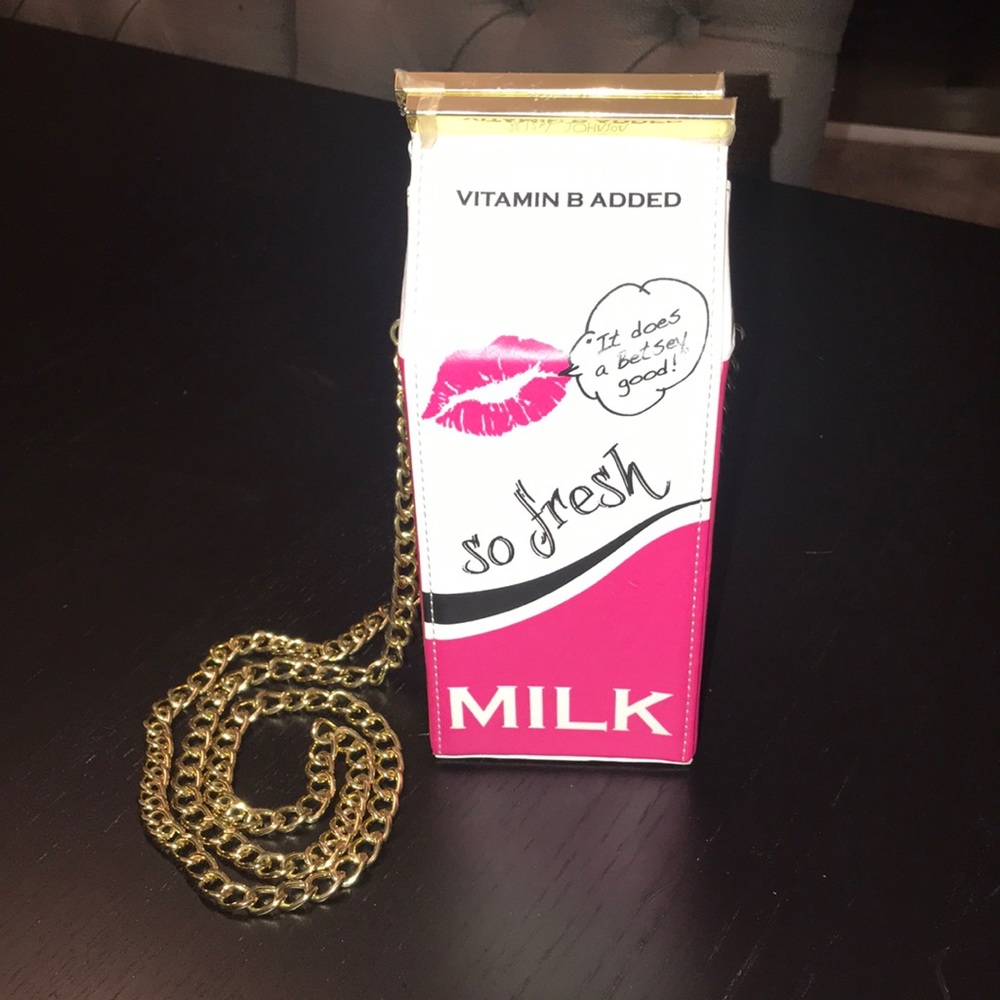 NWOT Vintage Betsey Johnson Milk Crossbody Bag